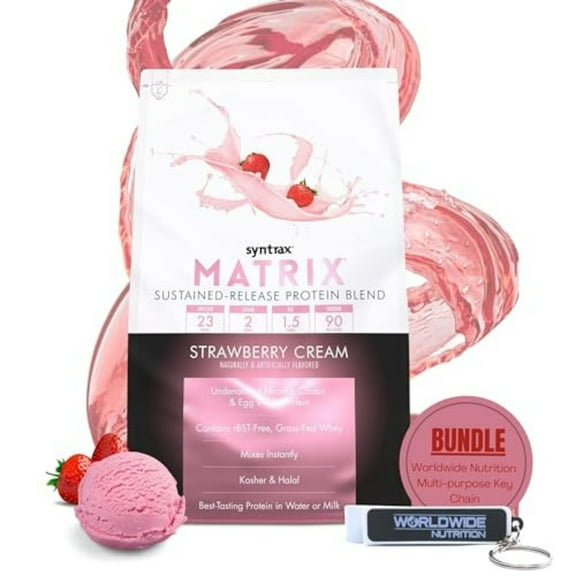 Syntrax Matrix Sustained-Release Protein Powder Blend - Muscle Support - Strawberry Cream - 2 lb