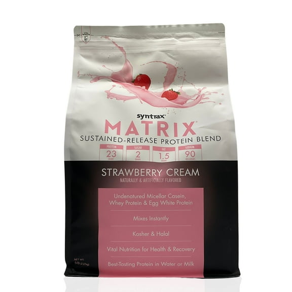 Syntrax Matrix Sustained-Release Protein Powder Blend - Muscle Support - Strawberry Cream - 5 lb