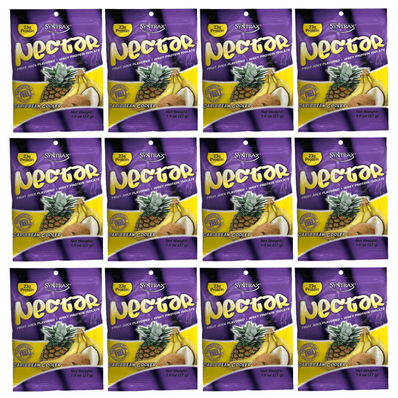 Syntrax Nectar Protein Powder Trial Sizes (12-Pack) - 15 flavors to choose from! Flavor: Caribbean Cooler