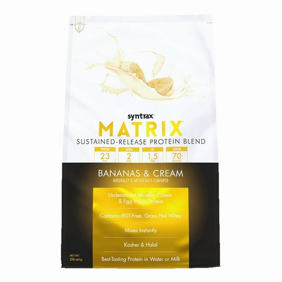 Syntrax Matrix Sustained-Release Whey Protein Blend, Bananas and Cream, 2 lb.