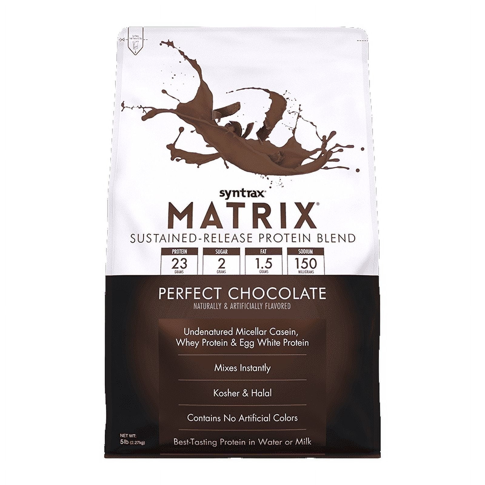 Syntrax Matrix Perfect Chocolate Sustained‑Release Protein Powder Blend 5 lb