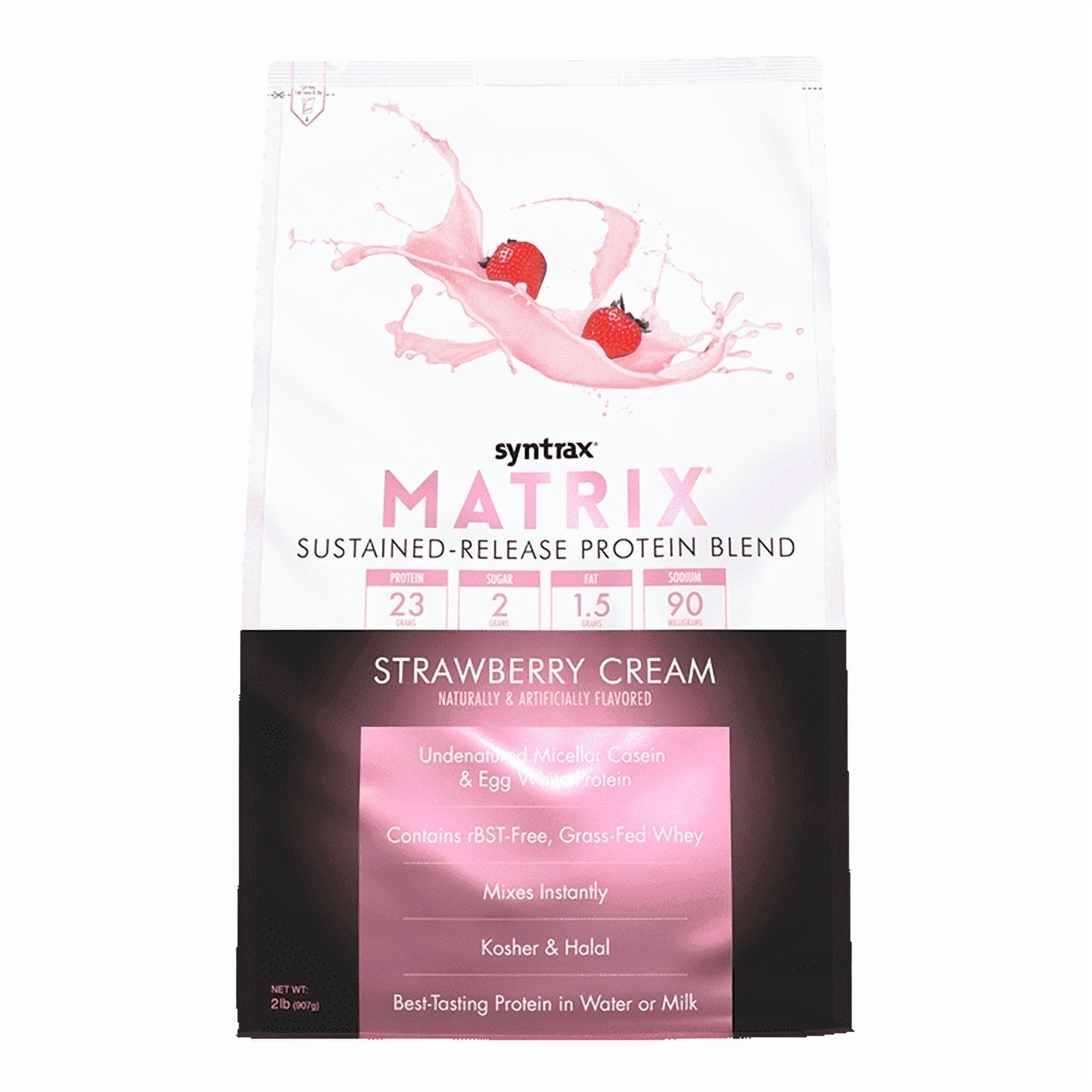 Syntrax Matrix Strawberry Cream Sustained‑Release Protein Powder Blend 2 lb