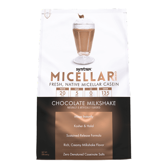 Syntrax Micellar Creme, Chocolate Milkshake, 2 lbs. Fresh Native Micellar Casein, for a Smooth & Creamy Flavor