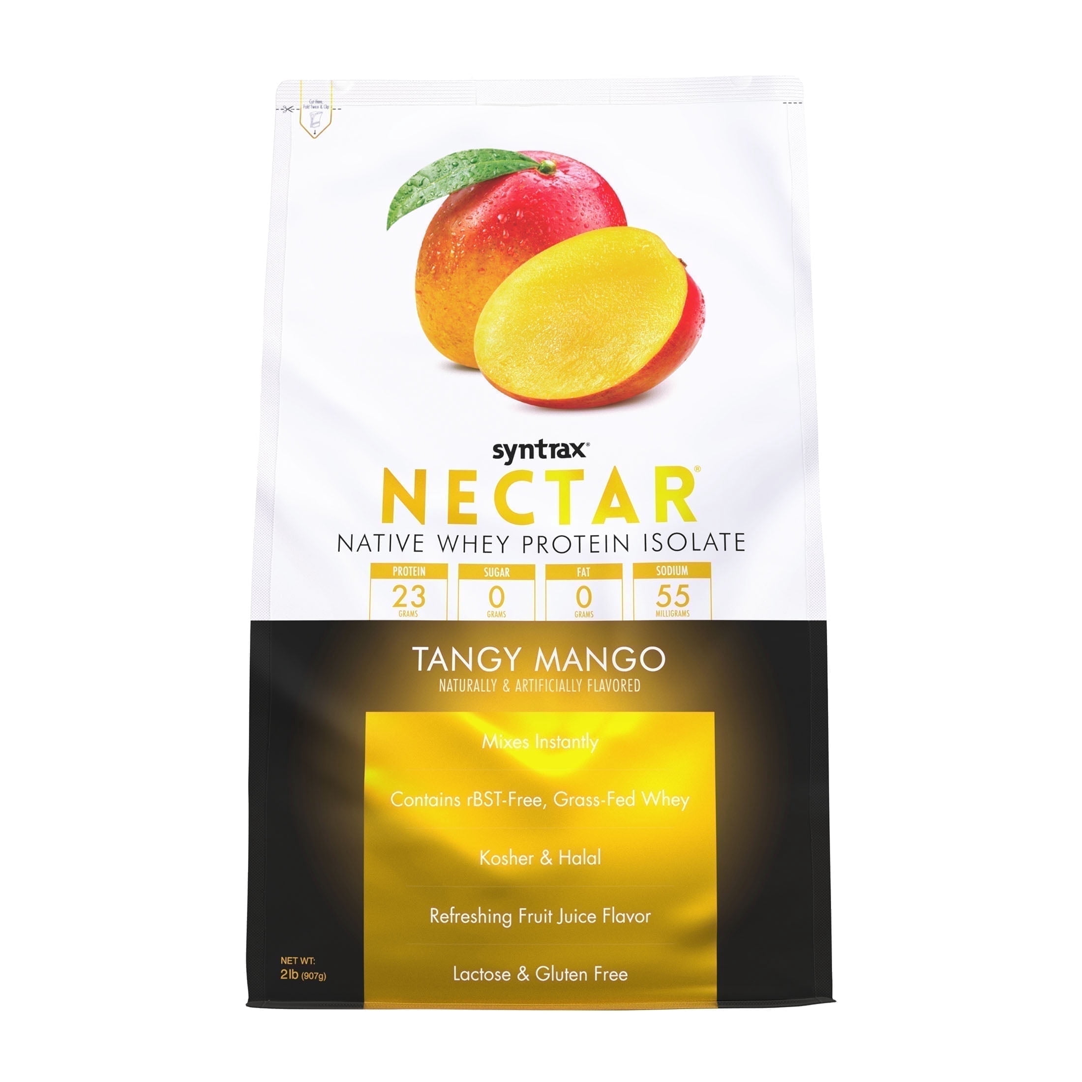 Syntrax Nectar, Tangy Mango, 2 lbs. 100% Whey Protein Isolate, Refreshing Fruit Juice Flavor