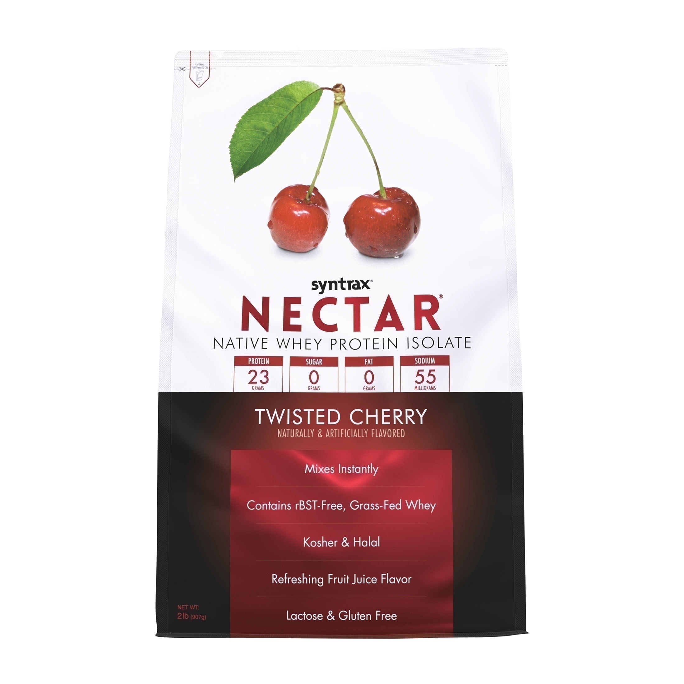Syntrax Nectar, Twisted Cherry, 2 lbs. 100% Whey Protein Isolate, Refreshing Fruit Juice Flavor