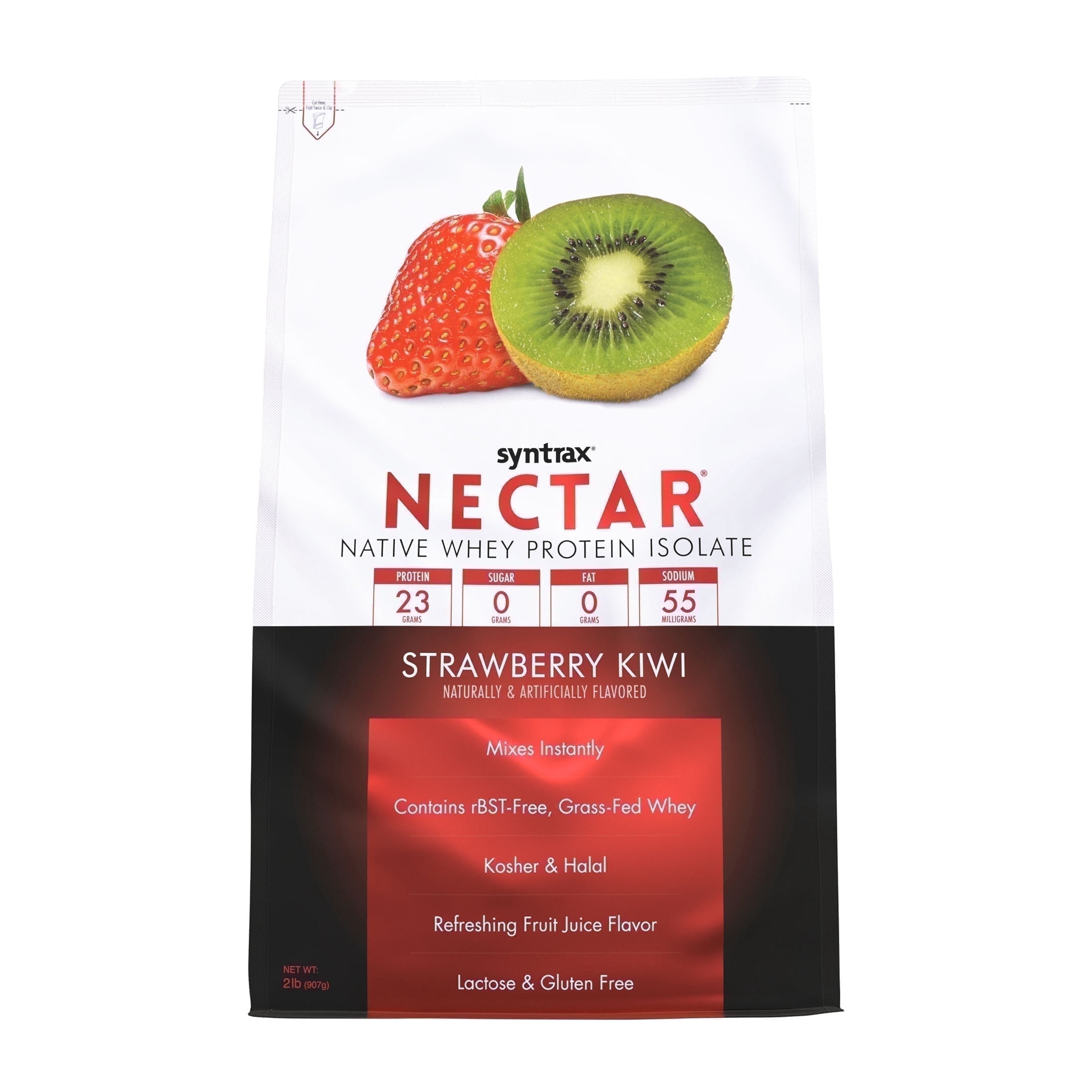 Syntrax Nectar, Strawberry Kiwi, 2 lbs. 100% Whey Protein Isolate, Refreshing Fruit Juicy Flavor