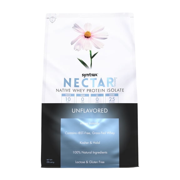 Syntrax Nectar Medical, Unflavored, 2 lb. - 100% Whey Protein Isolate - Great in Food Recipes