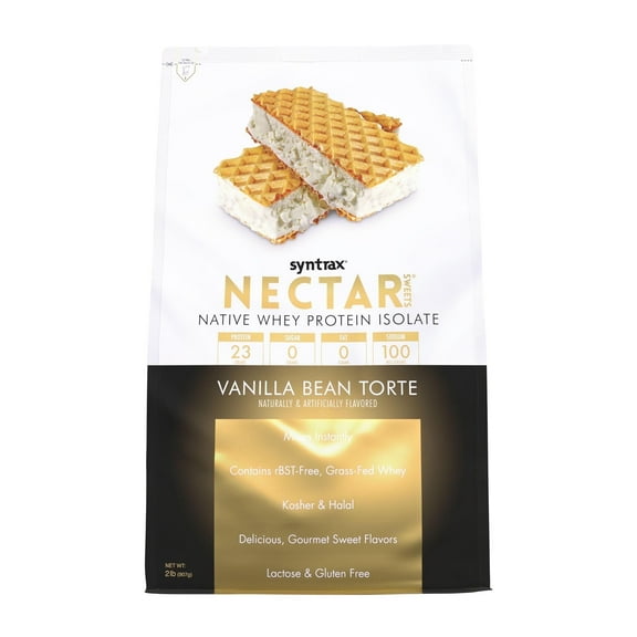 Syntrax Nectar Sweets, Vanilla Bean Torte, 2 lbs, Native Whey Protein Isolate Powder, with Real Vanilla Bean Specks.
