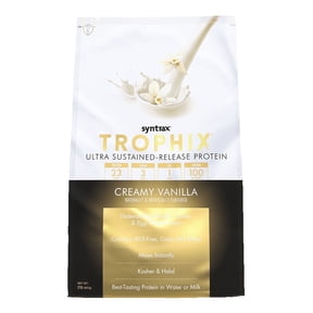 Syntrax Nutrition Trophix, Creamy Vanilla 2 lbs. Ultra Sustained-Release Protein Powder Blend, with Real Vanilla Bean Specks