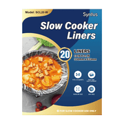 Syntus Disposable Crock Pot Liners, 20 Count for 3-8 Quart Cookers, Leak-Proof & Universal Fit for Round, Oval, Rectangular Slow Cookers