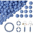 thumbnail image 1 of Synzerm 100PCS 10mm Rhinestone Beads for Jewelry Making, Light Blue Sparkle Crystal Clay Beads for Crafting,Shamballa Diamond Beads Bulk,Disco Ball Beads for Pens Bracelets Earring Baseball S03, 1 of 10