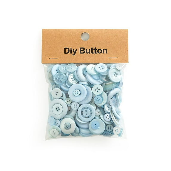 Synzerm 5.3 oz Round Resin Buttons Mixed Color Assorted Sizes for Crafts Sewing DIY Manual Button Painting DIY Handmade Ornament Buttons, 2 Holes and 4 Holes