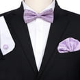thumbnail image 1 of Synzerm Bow Ties for Men Solid Color Pre-Tie Bow Tie and Pocket Square Cufflinks Set Classic Formal Tuxedo Bowties for Wedding Party, 1 of 3