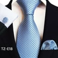 thumbnail image 1 of Synzerm Mens Plaid Ties Classic Paisley Necktie with Handkerchief Cufflinks Set Business Stripe Tie, 1 of 3