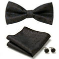 thumbnail image 1 of Synzerm Mens Solid Color Double Fold Pre-tied Bow Tie and Pocket Square Cufflink Set -36 Colors, 1 of 2