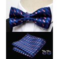 thumbnail image 1 of Synzerm Mens Solid Color Double Fold Pre-tied Bow Tie and Pocket Square Cufflink Set, 1 of 2
