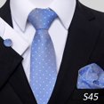 thumbnail image 1 of Synzerm Mens Solid Color Formal Necktie and Pocket Square Cufflinks Sets, 1 of 2