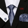 thumbnail image 1 of Synzerm Mens Solid Color Formal Necktie and Pocket Square Cufflinks Sets, 1 of 5