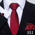 thumbnail image 1 of Synzerm Mens Solid Color Formal Necktie and Pocket Square Cufflinks Sets, 1 of 2