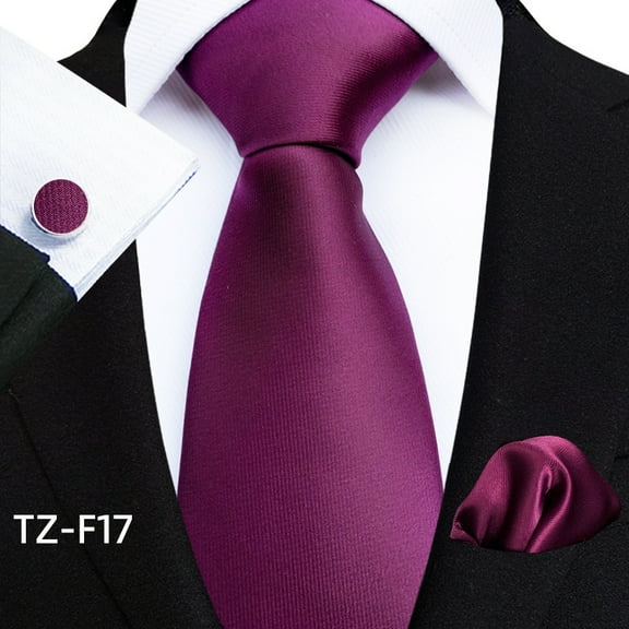 Synzerm Mens Tie Set Silk Solid Paisley Necktie and Pocket Square Cufflinks Classic Formal Ties for Men Wedding Party