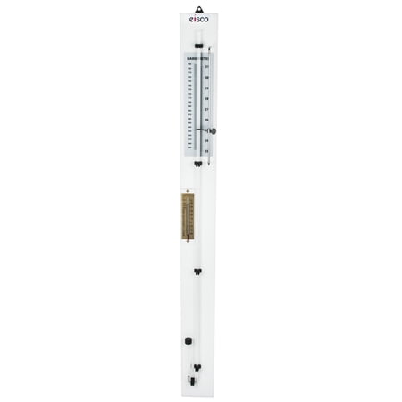Syphon Barometer - 41" Long, 3.5" Wide - Celsius and Fahrenheit Temperature Graduations - Eisco Labs