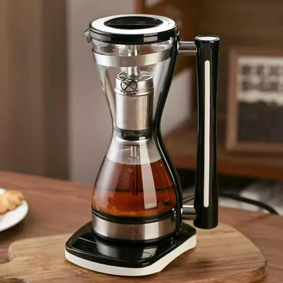 Syphon Coffee Maker, Electric Siphon Glass Coffee Pot, with Separate Base, Stainless Steel Filter, Touch Panel, Capacity 240 Ml, Make 1-3 Cups