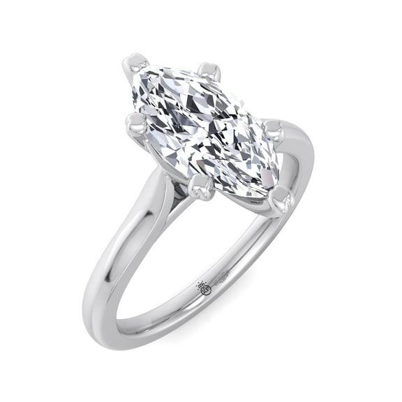 Syracuse - Moissanite Marquise Cut Lab Diamond Solitaire Engagement Ring