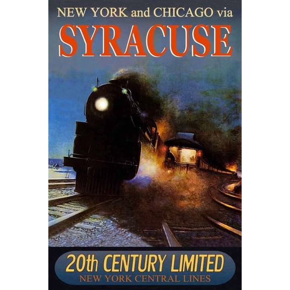 Syracuse New York Central Railroad 20Th Century Ltd Train Office Variant 2 Poster , Poster Print Only