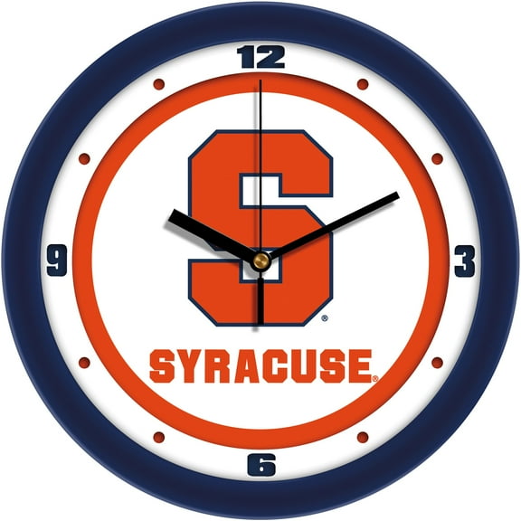 Syracuse Orange 11.5'' Suntime Premium Glass Face Traditional Logo Wall Clock