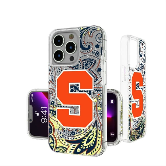 Syracuse Orange iPhone Glitter Paisley Design Case