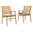 thumbnail image 1 of Modway Syracuse Wood Patio Dining Chair in Natural and Gray (Set of 2), 1 of 8