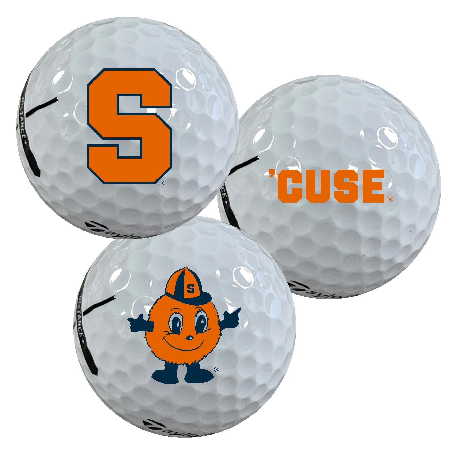 Syracuse University Orange Logo Edition Officially Licensed NCAA Taylormade Distance+ Golf Balls 12-Pack (Dozen)