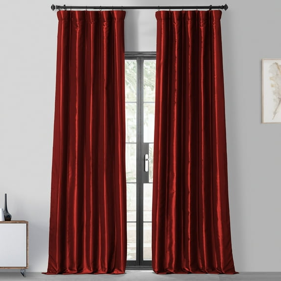 Syrah Blackout Faux Silk Taffeta Curtain (1 Panel), Syrah, 50W X 108L