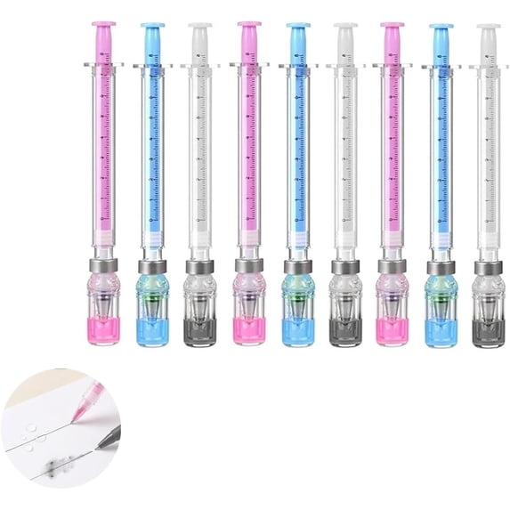 Syringe Pens for Nurses, Fun Gel Ink Pens with Precise Flow and Durable Build, Eye-Catching Stationery for Nurses, Students, Office, and Medical-Themed Gifts