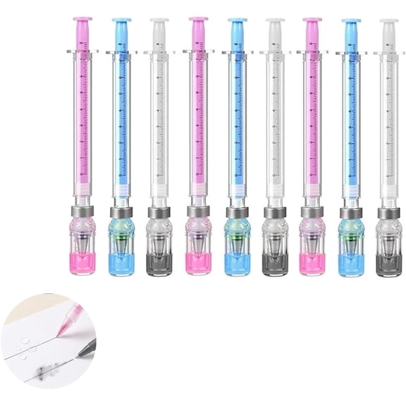 Syringe Pens for Nurses, Fun Gel Ink Pens with Precise Flow and Durable Build, Eye-Catching Stationery for Nurses, Students, Office, and Medical-Themed Gifts