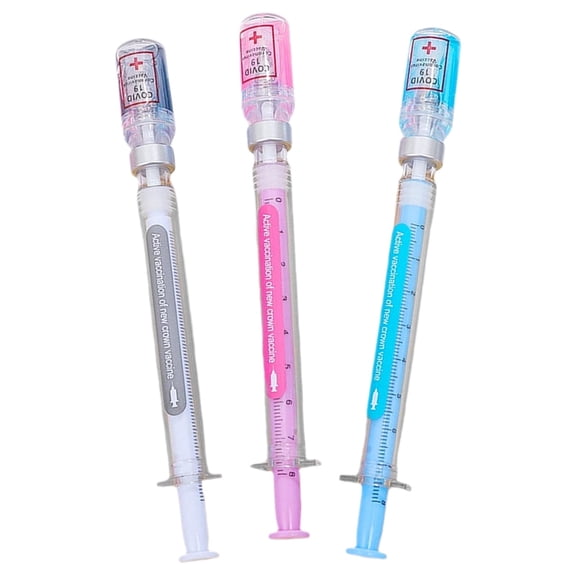 Syringe Pens for Nurses, 1 PCS Syringe Pen Bulk, 0.5mm Black Ink Needle Gel Pen for Writing, Medical Theme Syringe Shaped Pen, Office Party Favors