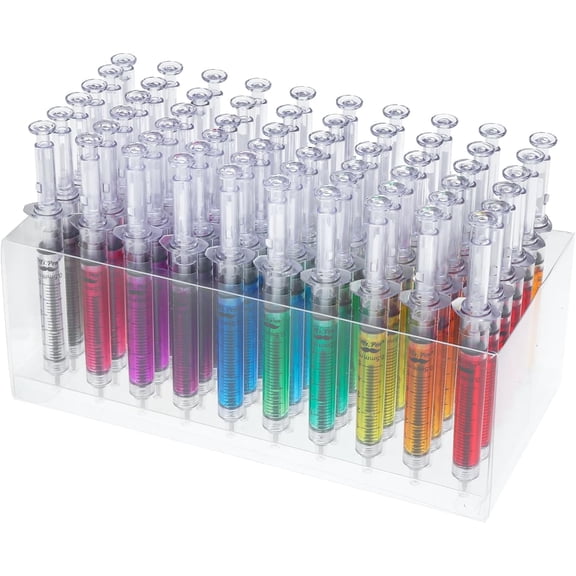 - Syringe Pens with Holder, 60 Pack, Black Ink, Retractable, Smooth Writing Syringe Pens for Nurses