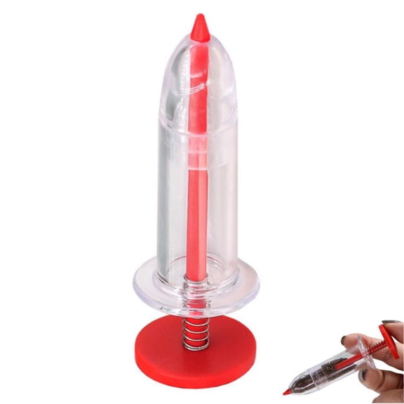 Syringe Seeder, Mini Seed Dispenser Tool for Small Seeds, Transparents Manual Hand Seed Planter with Scale for Indoor Outdoor Gardening, Green Red Brown