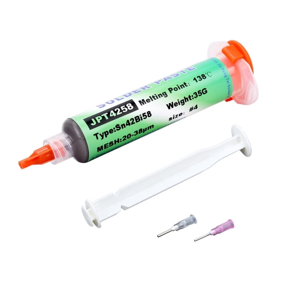 Syringe Tin Solder Paste 280.4°F Low Temperature Flux Solder Paste 1.23 oz Container for Precision USB Port Maintenance and SMT Soldering Work