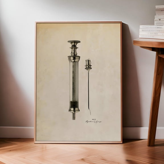 Syringe Wall Art 1853 Antique Syringe Poster Doctor Nurse EMT Doctor Office Decor Medical Art Med School