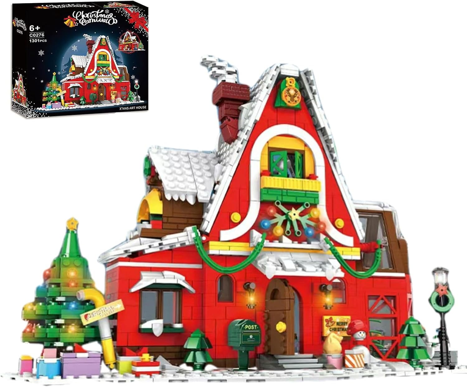 Syrinx Christmas Santa's Gingerbread House Building Block Set, Compatible with Lego - Ideal Gift for Advent Calendar 2024, 1301pcs