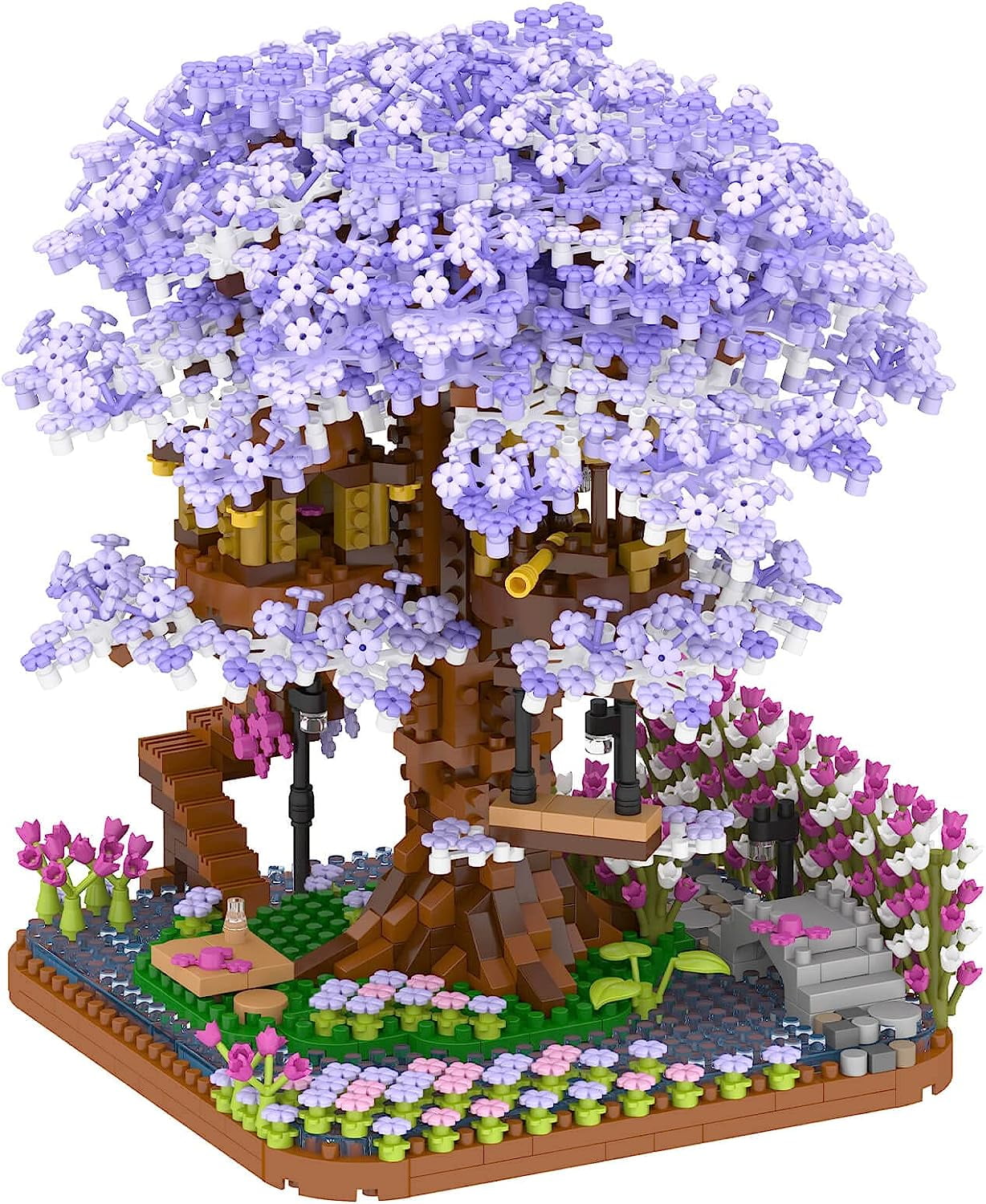 Fulande Bonsai Tree Building Kit, Cherry Blossom Blocks Set