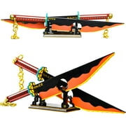 Syrinx Cosplay Anime Swords Tengen Uzui Katana for Boys and Adults, Compatible with Lego