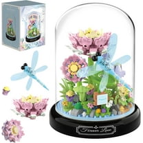 Syrinx Dragonfly Flower Bouquet Building Block Set - Compatible with Lego - 568 PCS