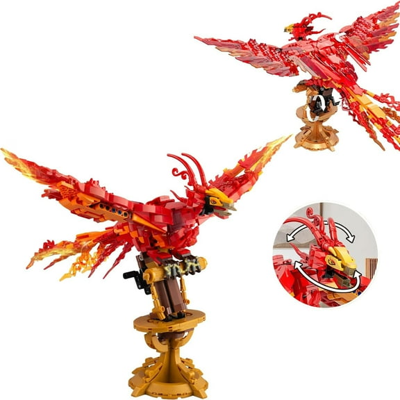 Syrinx Fire Phoenix Building Sets Magic Phoenix Wings for Adults, Compatible with Lego