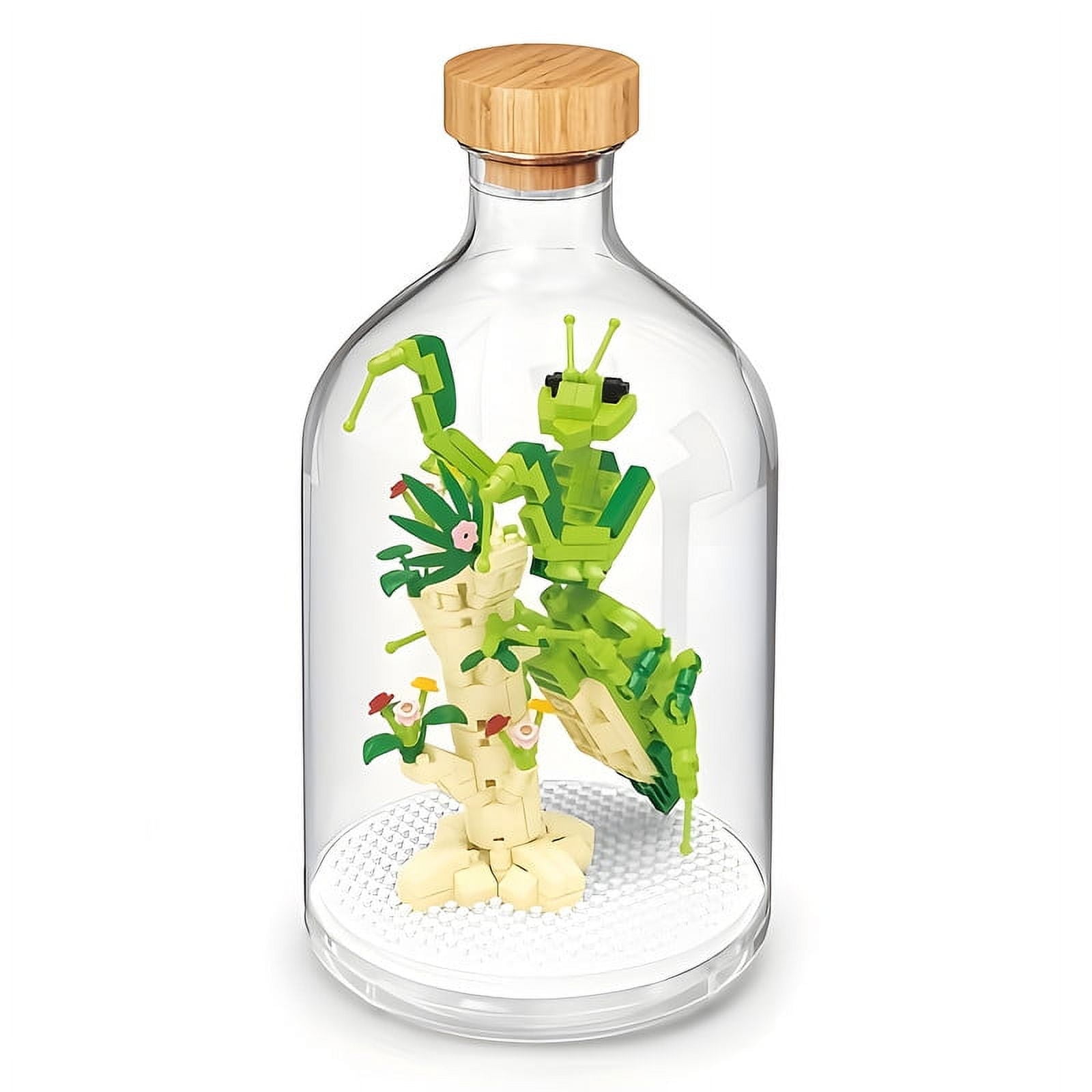 Syrinx Insect Micro Mini Building Block Set Compatible with Lego - Mantis in a Bottle Building Toy Gift for Kid Green