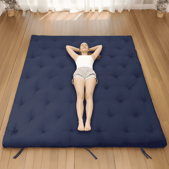 Syrinx Japanese Futon Mattress – Full Size(75"x54"), Foldable & Rollable Floor Bed, Soft, Comfortable, Water-Resistant, Perfect for Guests and Small Spaces, Easy Storage