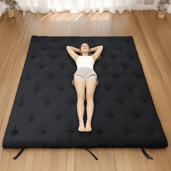 Syrinx Japanese Futon Mattress – Full Size(75"x54"), Foldable & Rollable Floor Bed, Soft, Comfortable, Water-Resistant, Perfect for Guests and Small Spaces, Easy Storage
