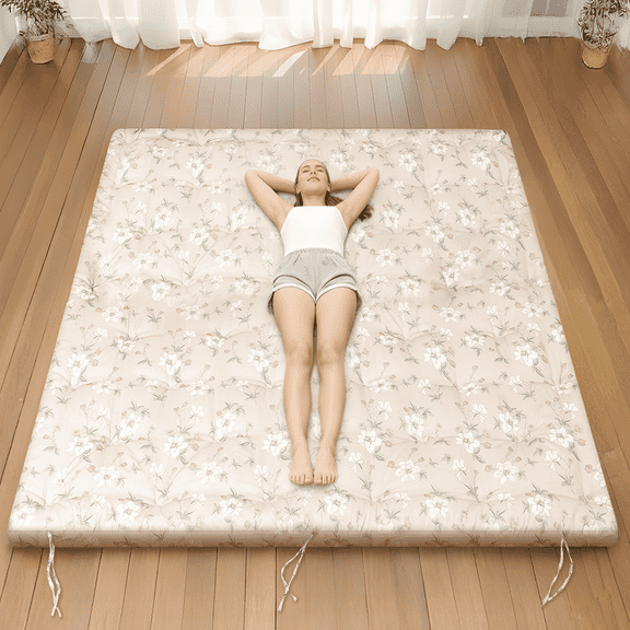 Syrinx Japanese Futon Mattress – Twin Size(75"x39"), Foldable & Rollable Floor Bed, Soft, Comfortable, Water-Resistant, Perfect for Guests and Small Spaces, Easy Storage