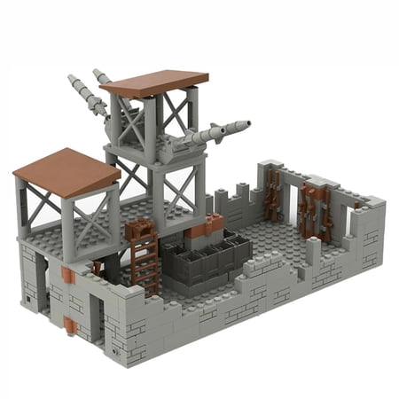 Syrinx Military Base Building Brick Set Compatible with Lego - For Adults and Teens - Realistic Army Scene with Guard Tower, Guns, and Weapons